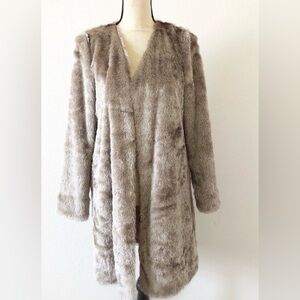 CHARMING CHARLIE Y2K Eyelash Fringe Open Front Champagne Jacket Women size M